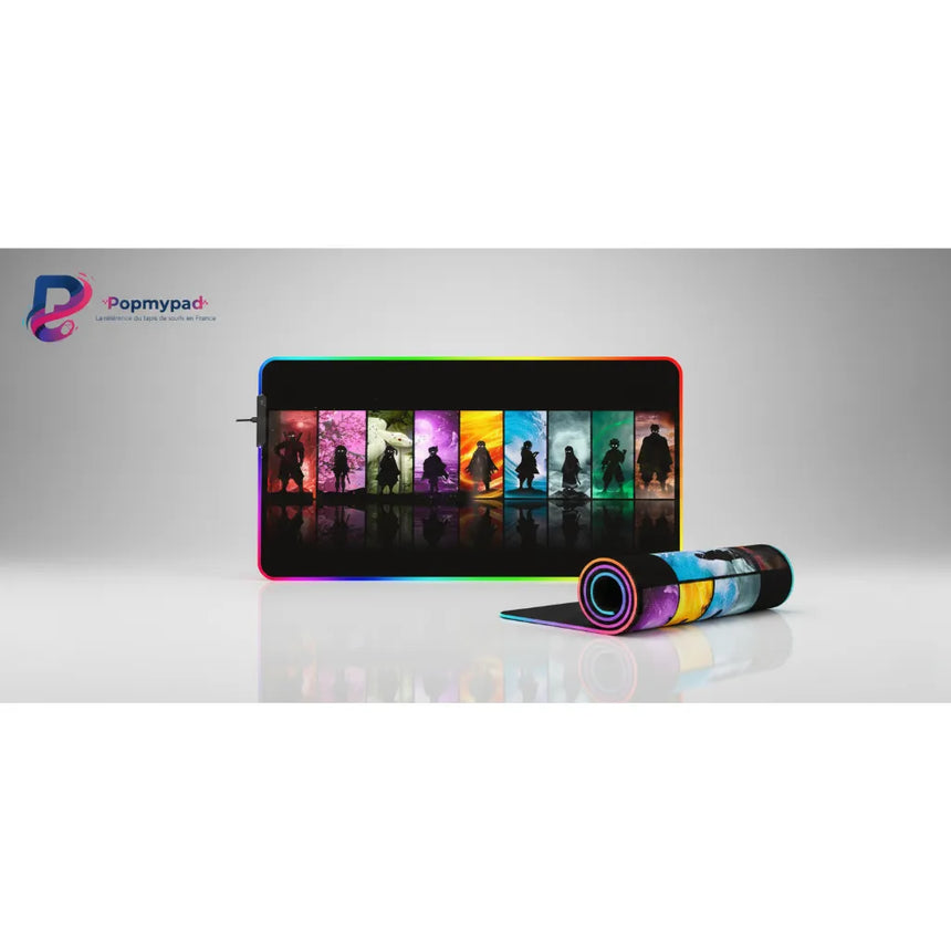 Tapis de souris Gaming RGB - Édition Piliers du Japon Précision & Confort XXL