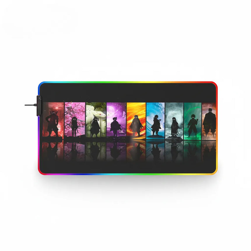 Tapis de souris Gaming RGB - Édition Piliers du Japon Précision & Confort XXL