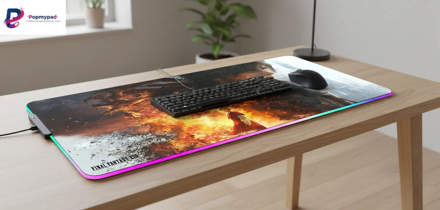 Tapis de souris Gaming RGB - Final Fantasy XVI Edition Clive & Ifrit