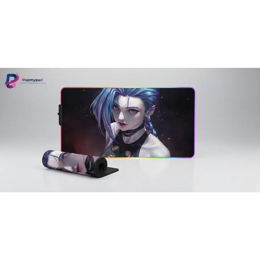 Tapis de souris Gaming RGB - League of Legends : Jinx (Édition Arcane) – Précision & Glisse Ultime