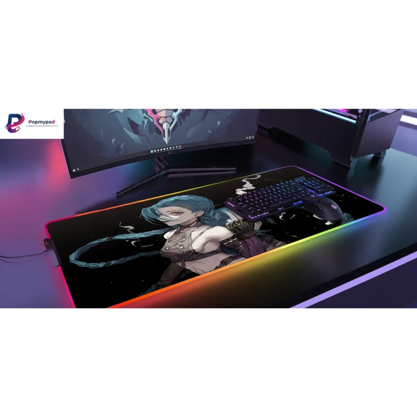 Tapis de souris Gaming RGB - League of Legends Jinx (Édition Chaos)