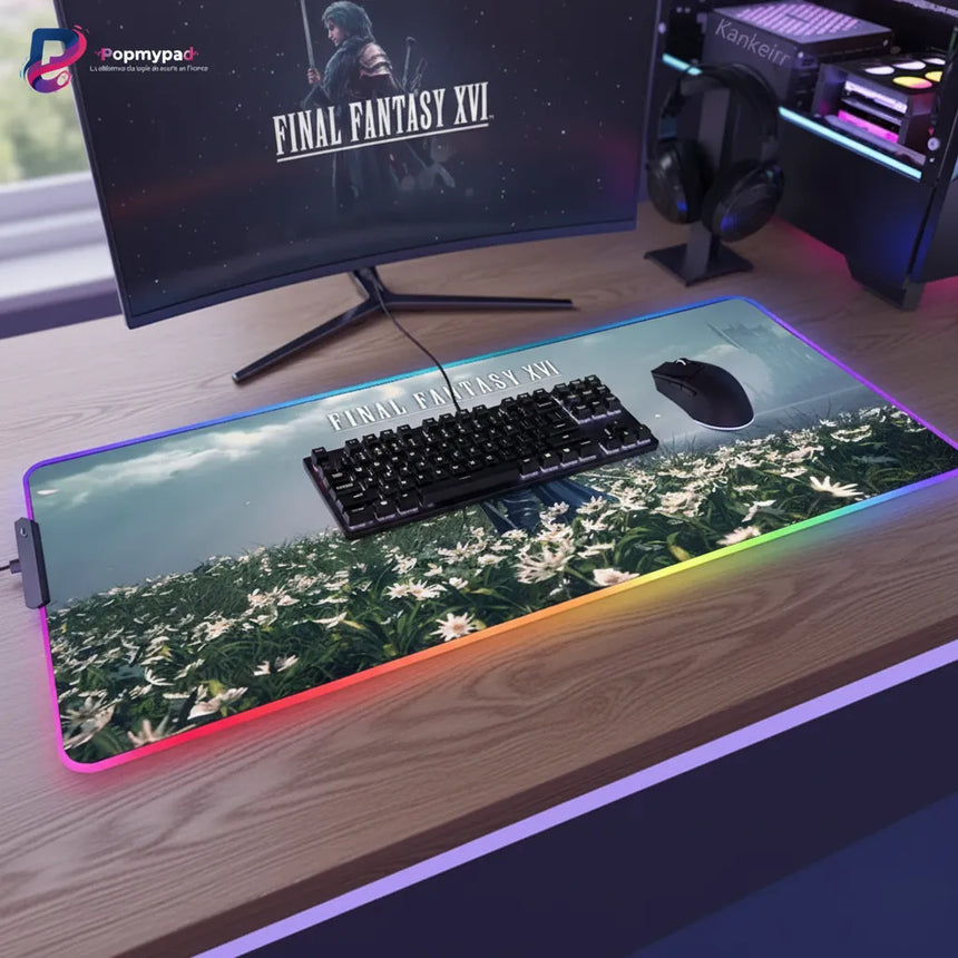 Tapis de souris Gaming RGB Final Fantasy XVI - Édition Valisthea : Précision & Glisse Ultime