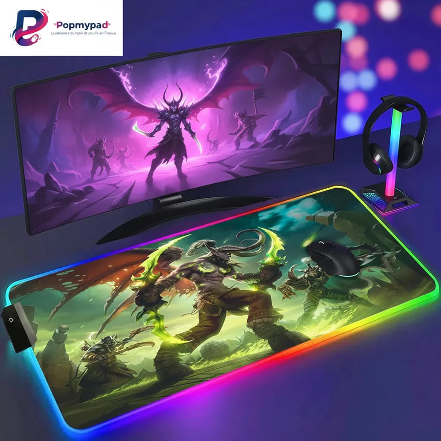 Tapis de souris Gaming RGB Illidan Hurlorage - World of Warcraft Edition