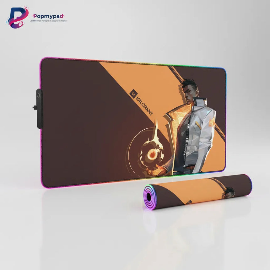 Tapis de souris Gaming Valorant Phoenix RGB - Précision Esport & Glisse Ultime