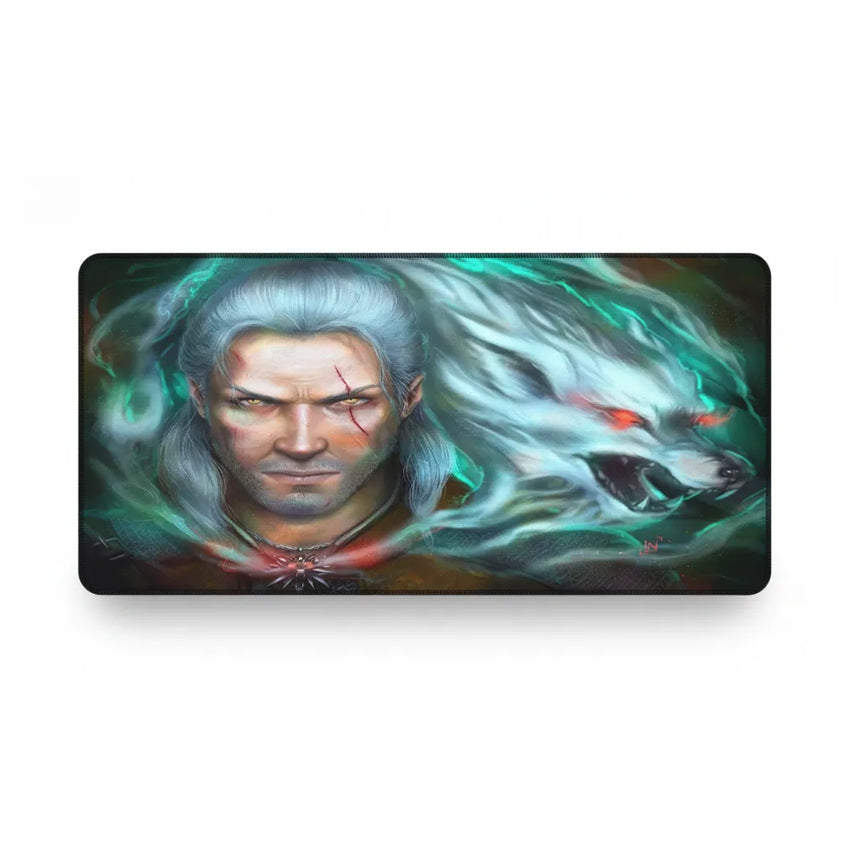 Tapis de souris Gaming XXL - The Witcher Édition White Wolf – Précision & Glisse Ultime