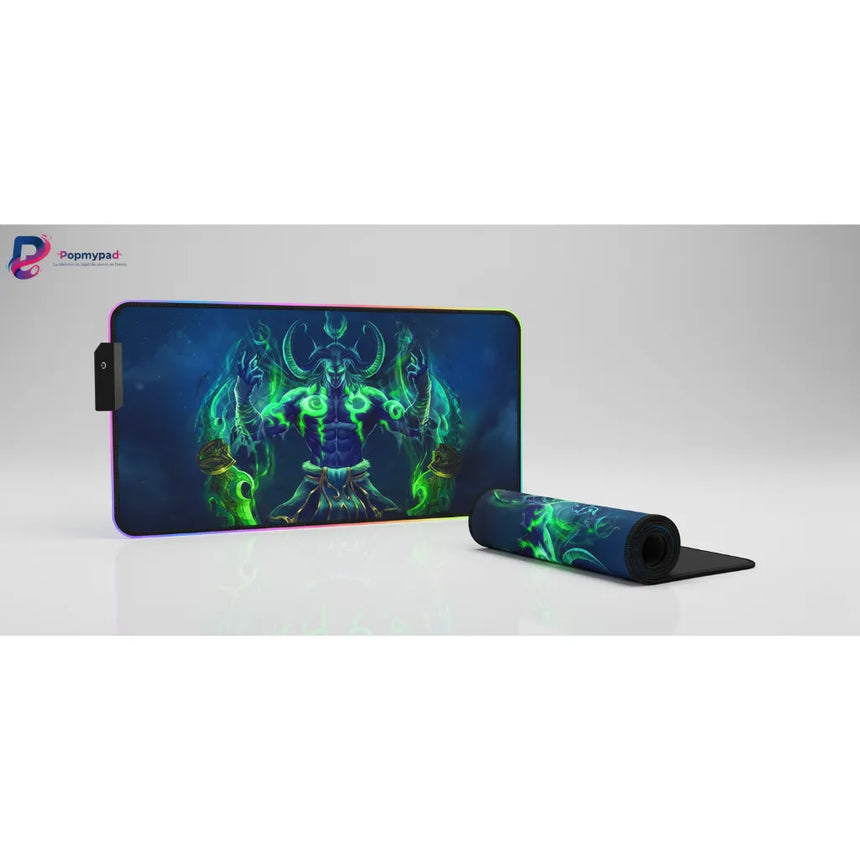 Tapis de souris Gaming XXL RGB – Illidan Stormrage World of Warcraft