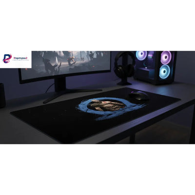Tapis de souris God of War - Édition Kratos & Symbole Runique Bleu