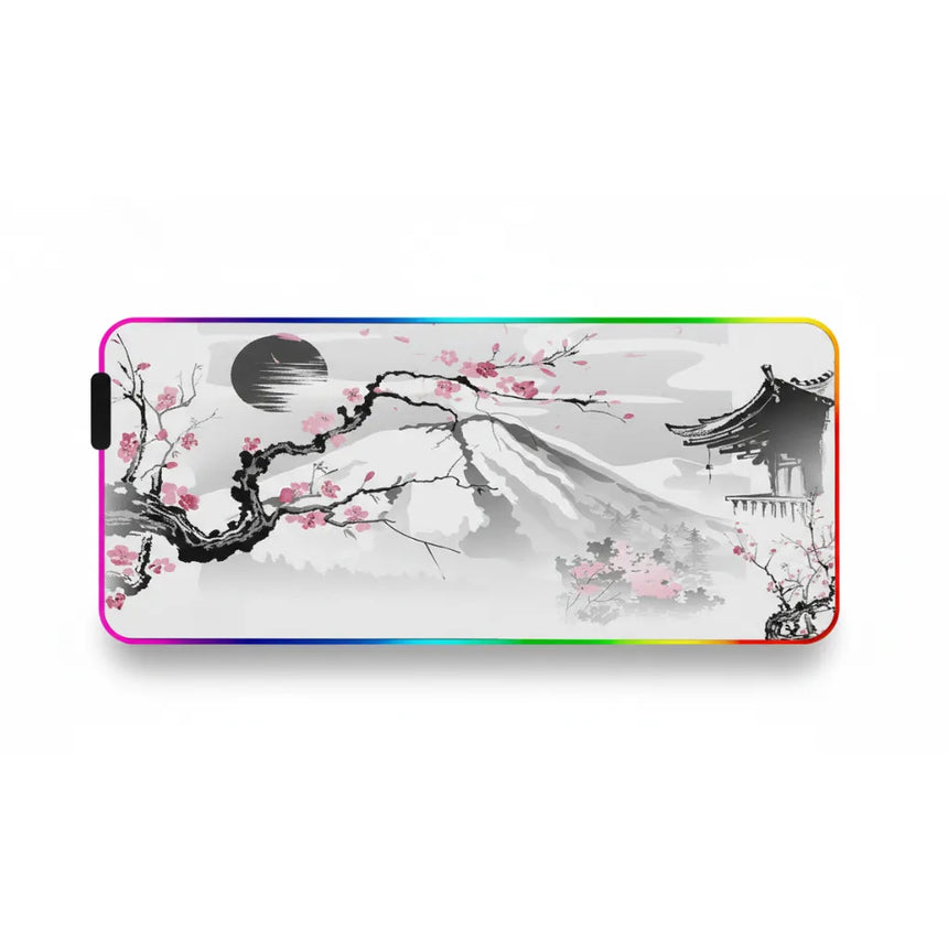 Tapis de souris Japon : L'Éveil du Mont Fuji & Sakura (Édition RGB)