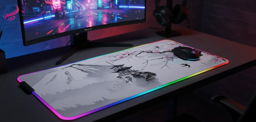 Tapis de souris Japonais - Édition Mont Fuji & Sakura - LED RGB