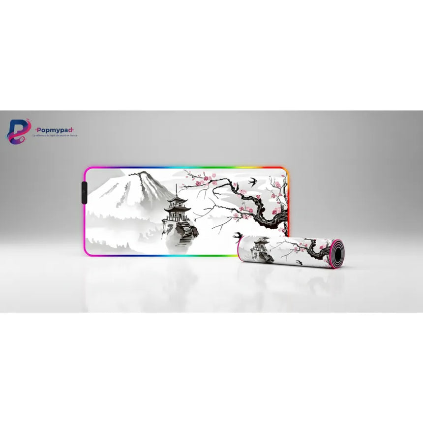 Tapis de souris Japonais - Édition Mont Fuji & Sakura - LED RGB