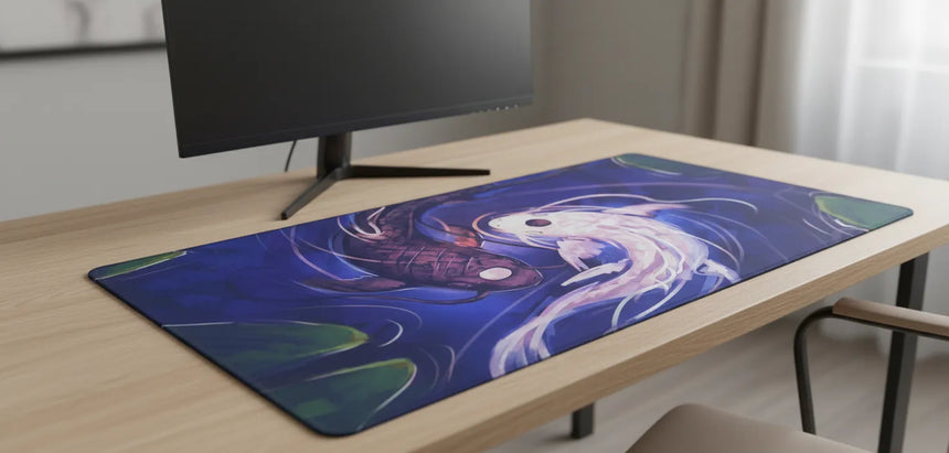 Tapis de souris Japonais - L'Équilibre des Carpes Koï (Édition Artistique)