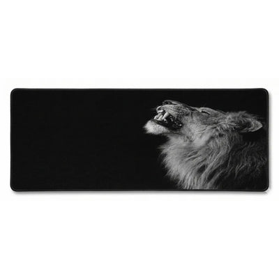 Tapis de souris Lion Noir et Blanc - Portrait Majestueux & Format XXL