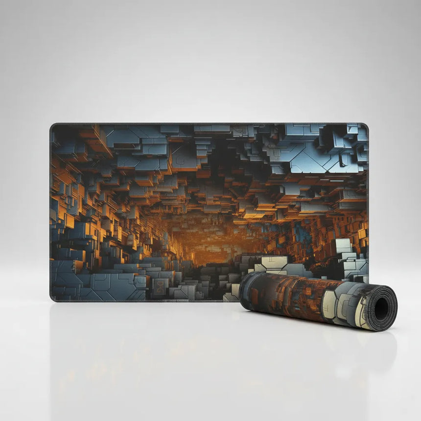 Tapis de souris Polygon — Abysse Géométrique & Design Cyberpunk