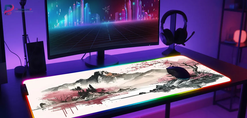 Tapis de souris RGB - Sérénité Japonaise & Cerisiers en Fleurs (Édition Artistique)