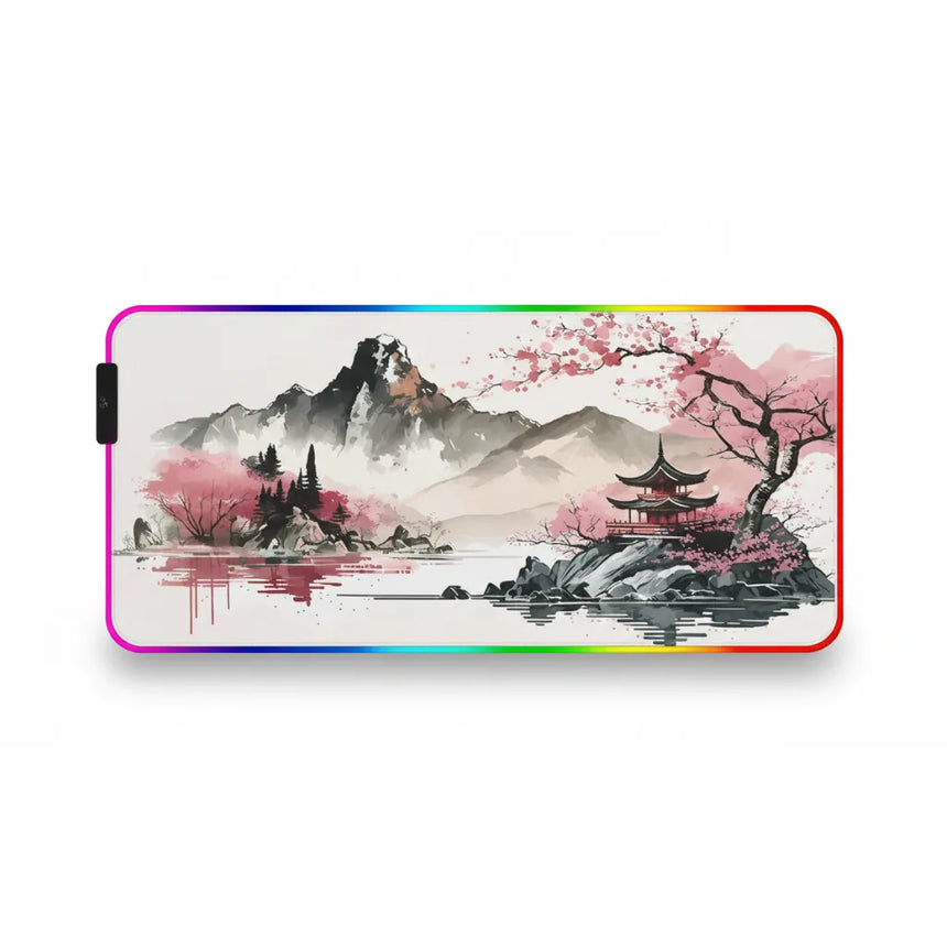 Tapis de souris RGB - Sérénité Japonaise & Cerisiers en Fleurs (Édition Artistique)