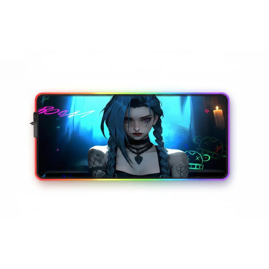 Tapis de souris RGB Jinx League of Legends - Édition Chaos Arcane XXL