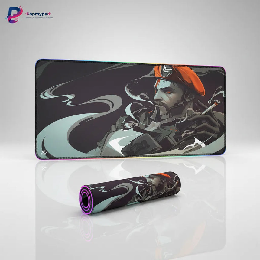 Tapis de souris Valorant Brimstone RGB – Précision Tactique et Glisse Ultime