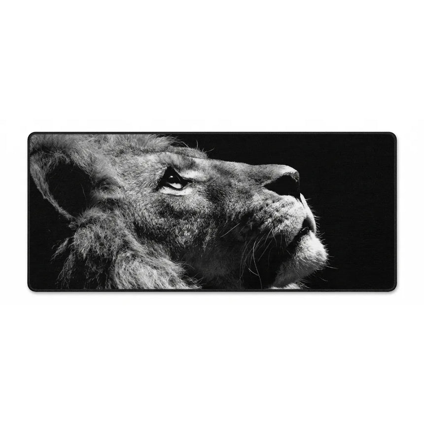 Tapis de souris XXL Lion Majestic - Design Noir et Blanc Premium