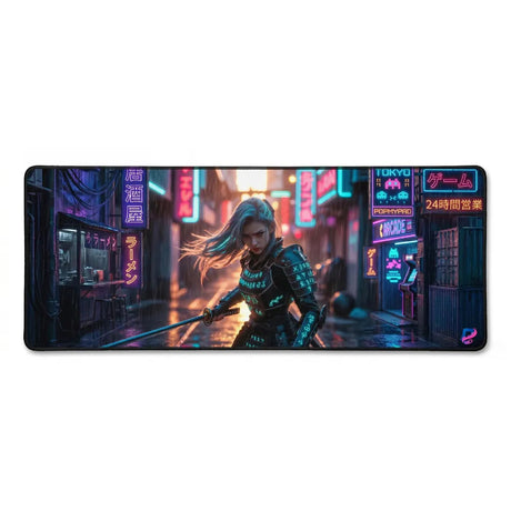 Tapis de souris gamer XXL PopMyPad, design cyberpunk original