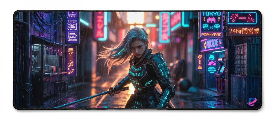 Tapis de Souris Gamer XXL — Samouraï Cyberpunk | Kaïto
