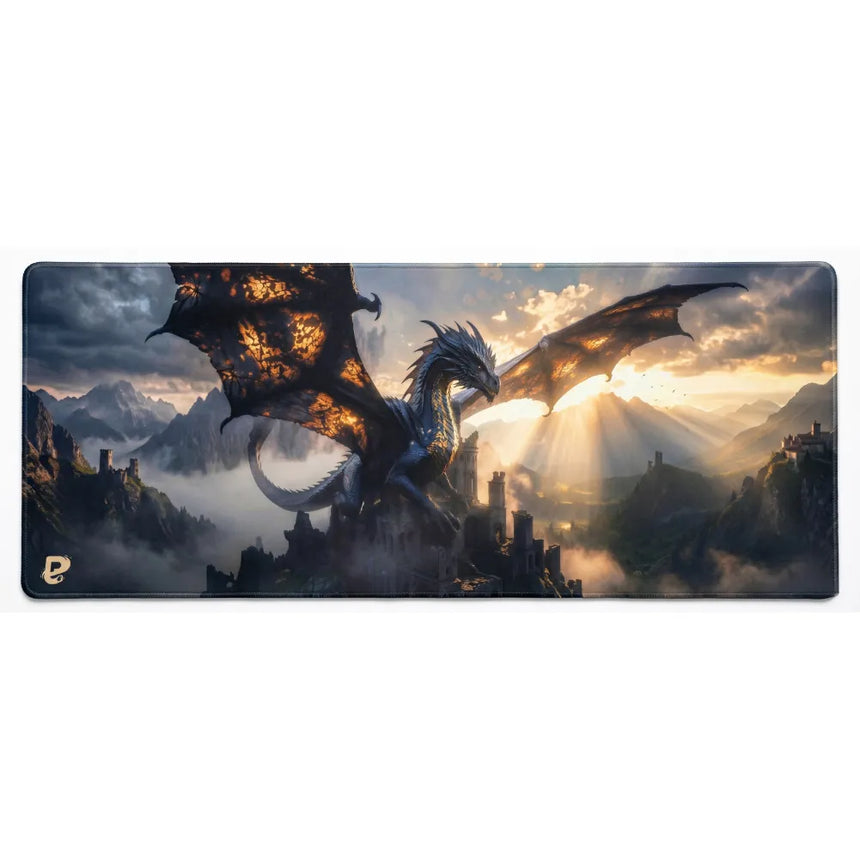 PopMyPad - Tapis de Souris XXL - Dragon Épique Noir et Or
