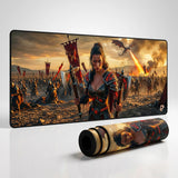 PopMyPad - Tapis de Souris XXL - Guerrière Fantasy et Dragon Runique