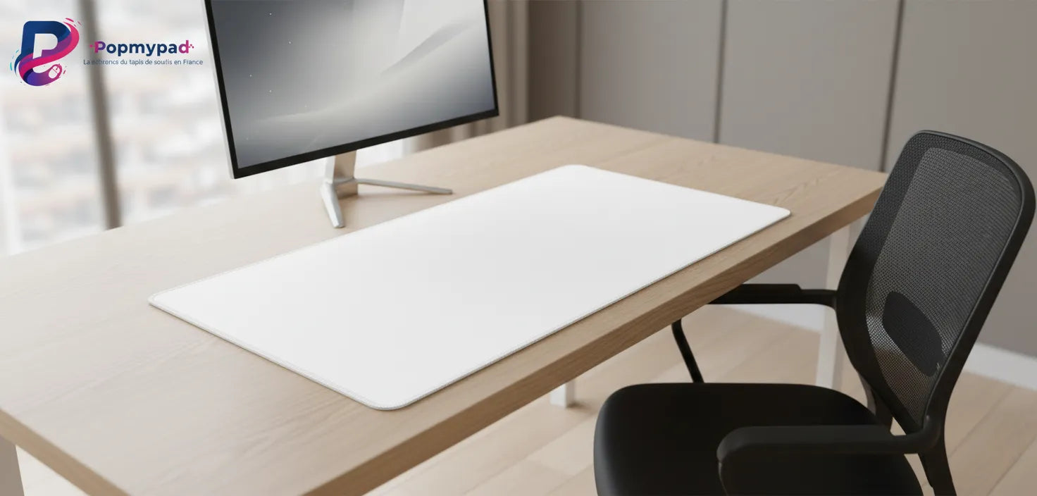 Tapis de Souris Blanc Minimaliste - Édition Pureté & Confort