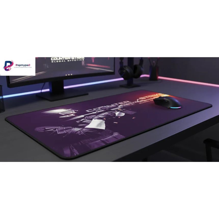 Tapis de Souris CS:GO Tactical Purple - Glisse Ultime & Précision Esport