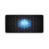 Tapis de Souris Design Géométrique Fractal - Éclat Bleu Néon & Précision Gaming