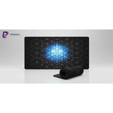 Tapis de Souris Design Géométrique Fractal - Éclat Bleu Néon & Précision Gaming