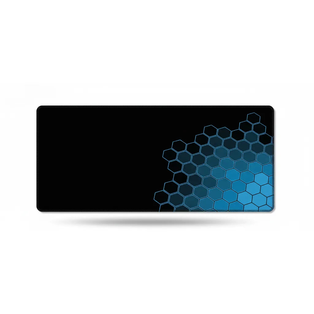 Tapis de Souris Design Hexagonal Bleu - Style Gaming Futuriste XXL