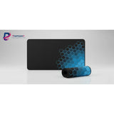 Tapis de Souris Design Hexagonal Bleu - Style Gaming Futuriste XXL