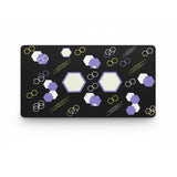 Tapis de Souris Design "Odyssée Géométrique" - Hexagones Violet & Néon XXL