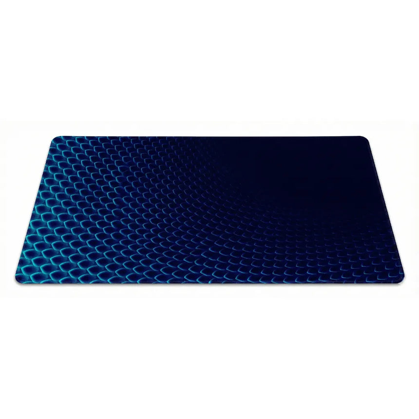 Tapis de Souris Design Polygone 3D - Bleu Abyssal & Cyan Électrique