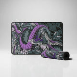 Tapis de Souris Gamer Dragon Japonais - Violet & Noir - Édition Mythologique XXL