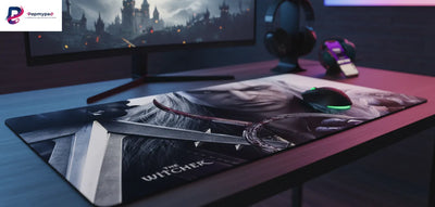 Tapis de Souris Gamer The Witcher  Précision du Loup Blanc - Format XXL