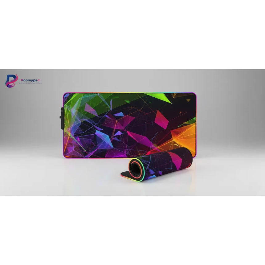 Tapis de Souris Gamer XXL - Design Géométrique Néon & Cyber-Art
