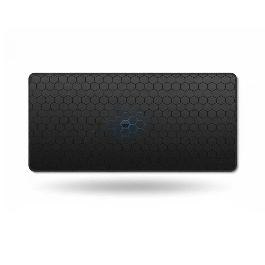 Tapis de Souris Gamer XXL - Design Hexagonal Futuriste & Cyan