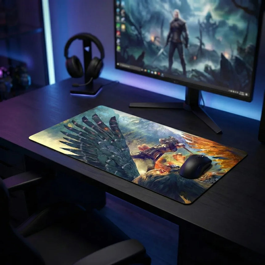 Tapis de Souris Gamer XXL - Édition Légende du Sorceleur  Le Duel au Griffon