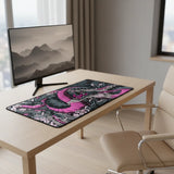 Tapis de Souris Gaming Dragon Néon Rose & Noir - XXL