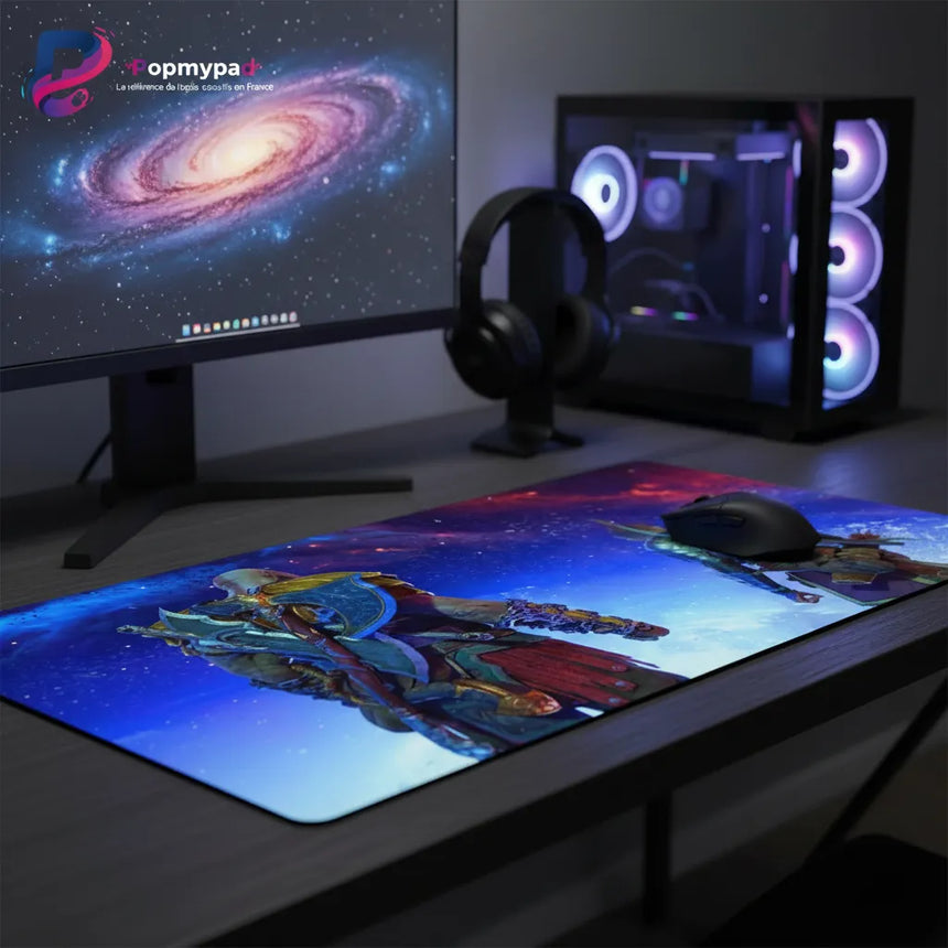 Tapis de Souris Gaming God of War - Kratos & Atreus Édition Cosmique - XXL
