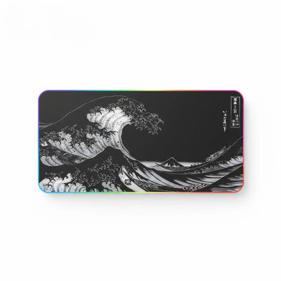 Tapis de Souris Gaming "Grande Vague" – Design Japonais Monochrome Premium