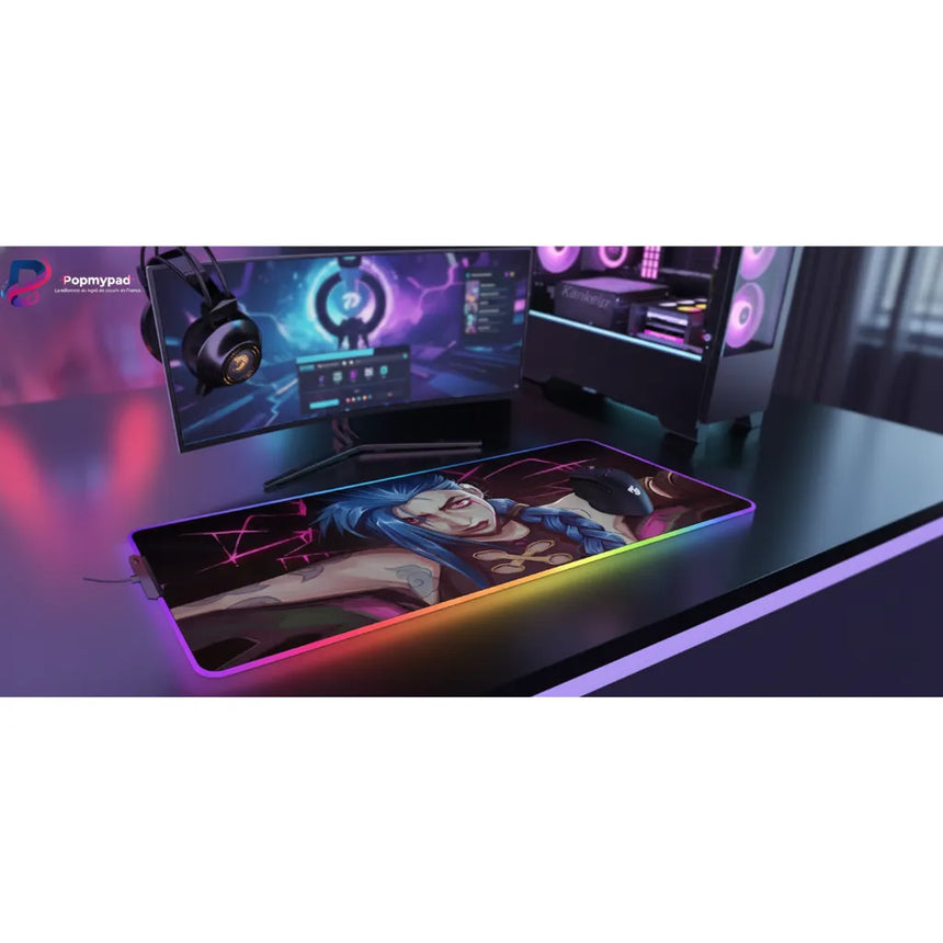 Tapis de Souris Gaming Jinx - League of Legends | Édition RGB Ultra-Précision