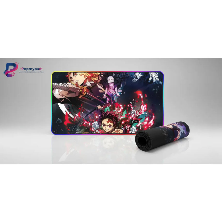 Tapis de Souris Gaming RGB - Demon Slayer Edition : Le Souffle du Feu