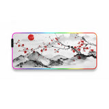 Tapis de Souris Gaming RGB - Estampe Japonaise "Sakura & Soleil Levant"