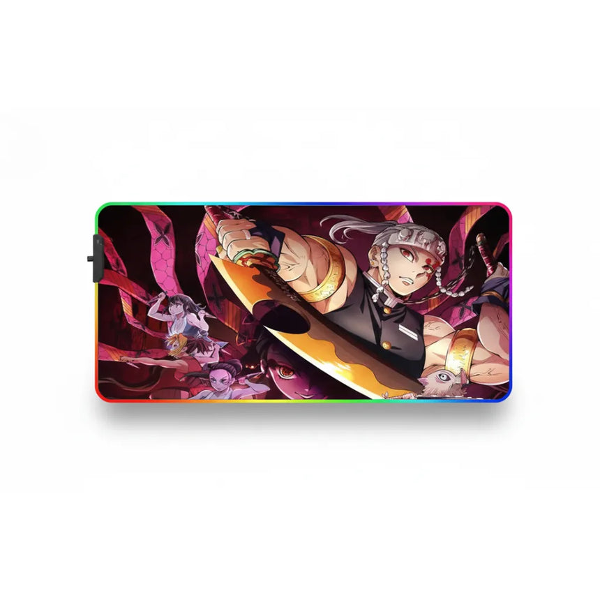 Tapis de Souris Gaming RGB Demon Slayer - Édition Tengen Uzui & Tanjiro - XXL