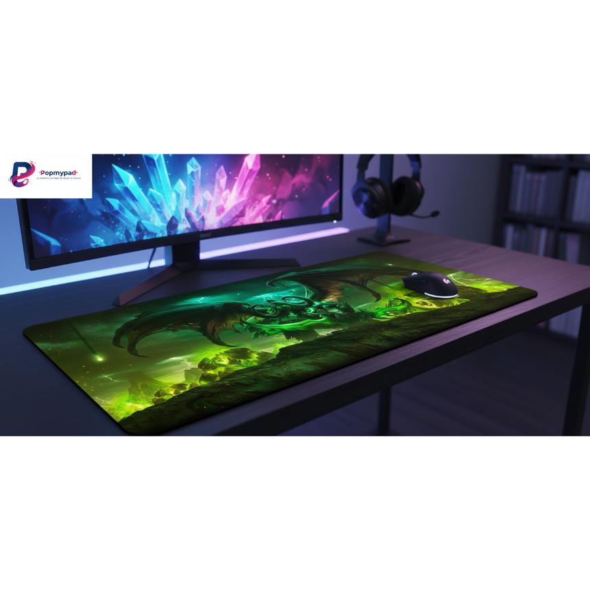 Tapis de Souris Gaming World of Warcraft - Illidan  Puissance Gangrenée (XXL)