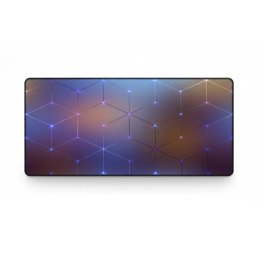 Tapis de Souris Gaming XXL - Design Géométrique Futuriste & Néon