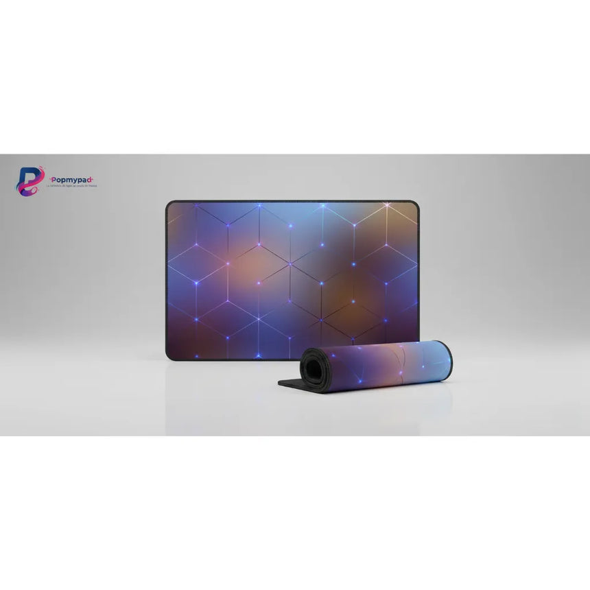 Tapis de Souris Gaming XXL - Design Géométrique Futuriste & Néon