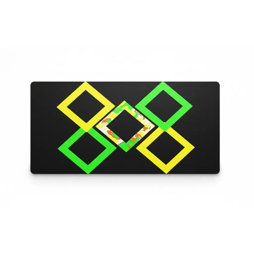 Tapis de Souris Gaming XXL - Design Géométrique Néon & Camo Artistique